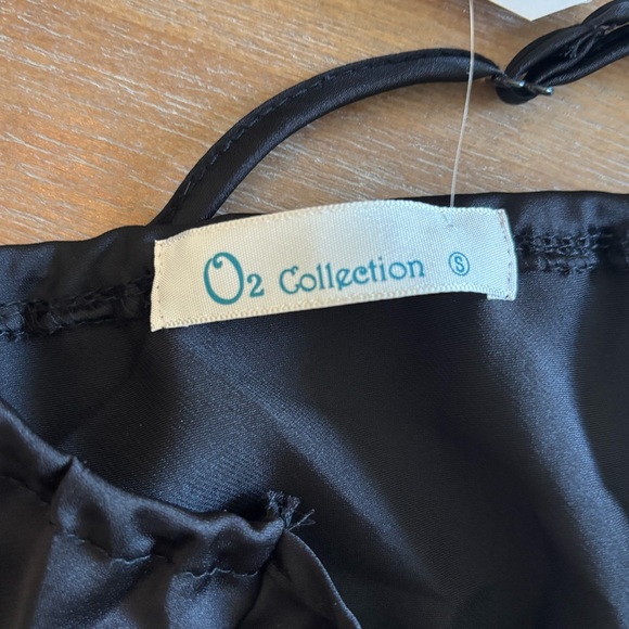 Black Satin Lace Inset Slip Nightie with Crisscross Back, NWT - Picture 10 of 12